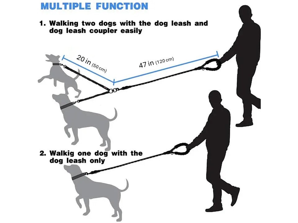 Double Lead Pet Leash - Dogs, Cats