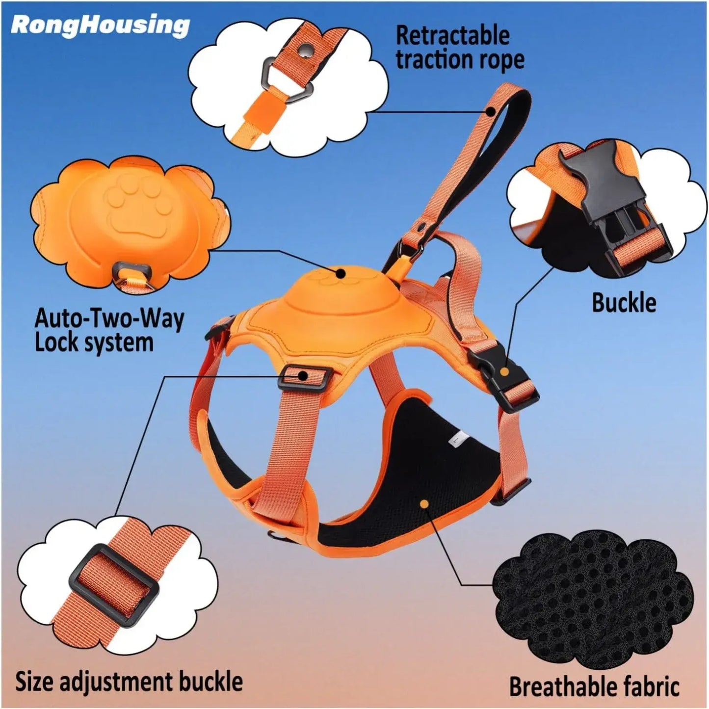 All-in-One Pet Harness & Retractable Leash - Dogs, Cats