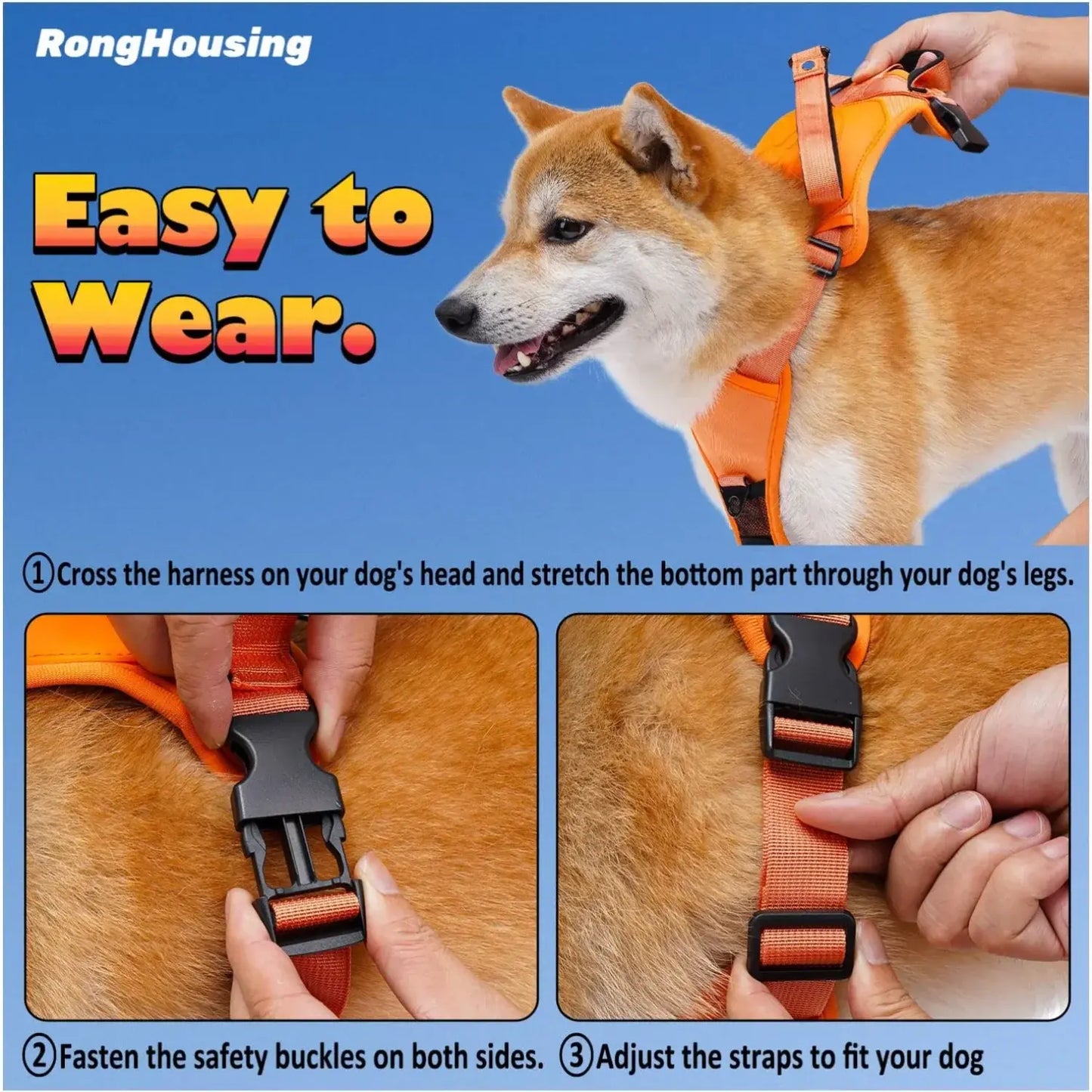 All-in-One Pet Harness & Retractable Leash - Dogs, Cats