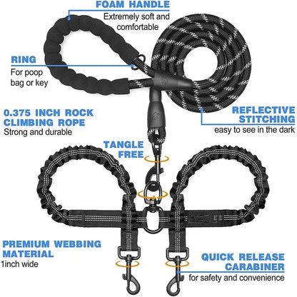 Double Lead Pet Leash - Dogs, Cats