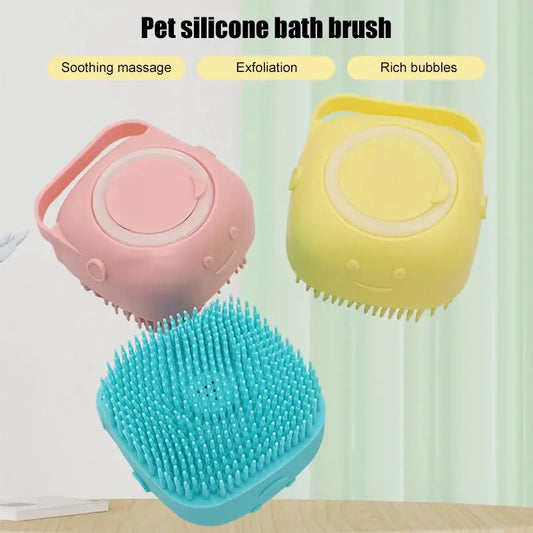 Pet Bath Brush - Massage Shampoo Dispenser Dogs, Cats, Rabbits